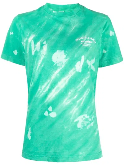 SPORTY AND RICH TIE-DYE PRINT COTTON T-SHIRT