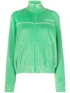 Sporty And Rich Towelling-finish Embroidered-logo Jacket In Green