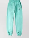 Sporty And Rich Trousers With Elastic Waistband And Cuffs In Blue