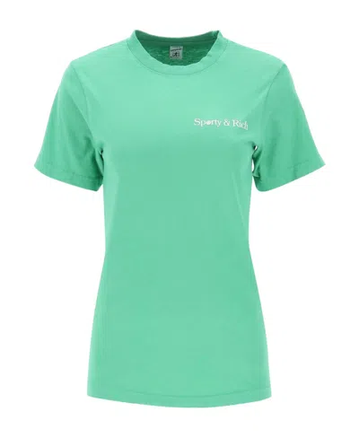 Sporty And Rich T-shirt With Round Neck And Short Sleeves In Green