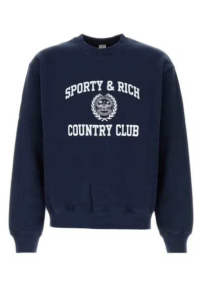 Sporty And Rich Sporty & Rich Unisex Cotton Sweatshirt In Blue