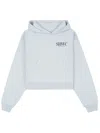 Sporty And Rich Upper East Side Cotton Hoodie In Blue