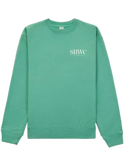 Sporty And Rich Upper East Side Cotton Sweatshirt In Jade