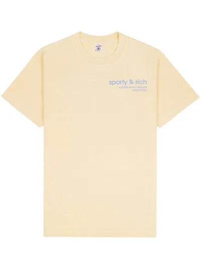 Sporty And Rich Ny Racquet Club Cotton T-shirt In Neutrals