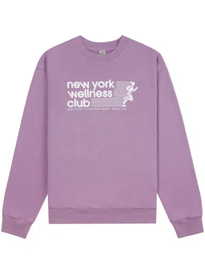 Sporty And Rich Usa Wellness Club Crew-neck Sweatshirt In Purple