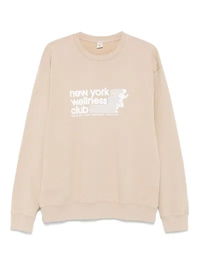 Sporty And Rich Usa Wellness Club Crewneck Sweatshirt In Neutral