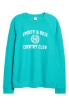Sporty And Rich Sporty & Rich Varsity Crest Crewneck Graphic Sweatshirt In Green