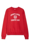 Sporty And Rich Sporty & Rich Varsity Crest Crewneck Graphic Sweatshirt In Medium Red