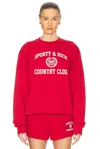 Sporty And Rich Sporty & Rich Varsity Crest Crewneck Graphic Sweatshirt In Ruby