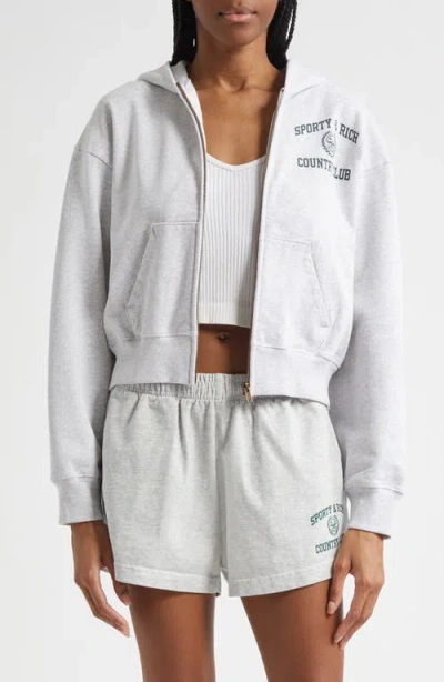 Sporty And Rich Sporty & Rich Varsity Crest Crop Graphic Hoodie