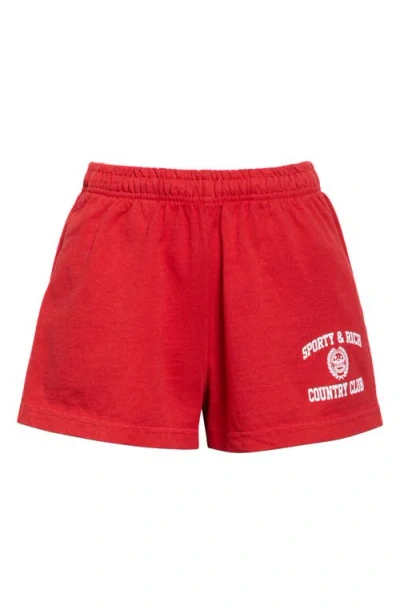 SPORTY AND RICH SPORTY & RICH VARSITY CREST DISCO GRAPHIC SHORTS