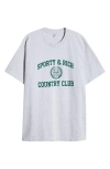 Sporty And Rich Sporty & Rich Varsity Crest Graphic T-shirt In Light/pastel Grey