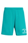 Sporty And Rich Sporty & Rich Varsity Crest Gym Shorts In Green
