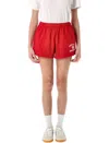 Sporty And Rich Womens Ruby Varsity Crest Disco Two-slip-pockets Cotton-jersey Shorts In Red Ruby