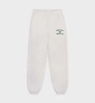 Sporty And Rich Varsity Crest Sweatpant In Heather Grey