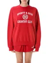 Sporty And Rich Sporty & Rich Varsity Crest Crewneck Graphic Sweatshirt In Red Ruby