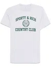 Sporty And Rich Womens Heather Gray Varsity Crest Printed Cotton-blend T-shirt In Grau