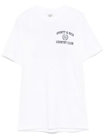 Sporty And Rich White Varsity Crest T-shirt