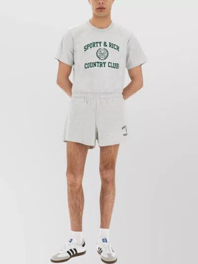 Sporty And Rich Varsity Elastic Waistband Shorts Pockets