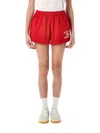 Sporty And Rich Womens Ruby Varsity Crest Disco Two-slip-pockets Cotton-jersey Shorts In Red
