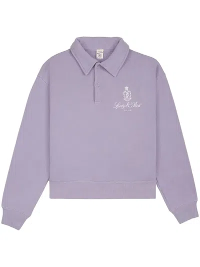 Sporty And Rich Vendome Cotton Polo Top In Purple
