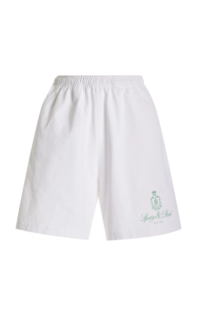 Sporty And Rich Vendome Cotton Shorts In White