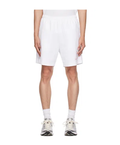 Sporty And Rich Vendome Cotton Track Shorts In White