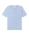 Sporty And Rich Vendôme Crest-embroidered Merino T-shirt In Blue