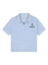 Sporty And Rich Vendôme Crest-embroidered Terry Polo Shirt In Blue