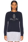 Sporty And Rich Vendome Knitted Sweater In Dark Navy