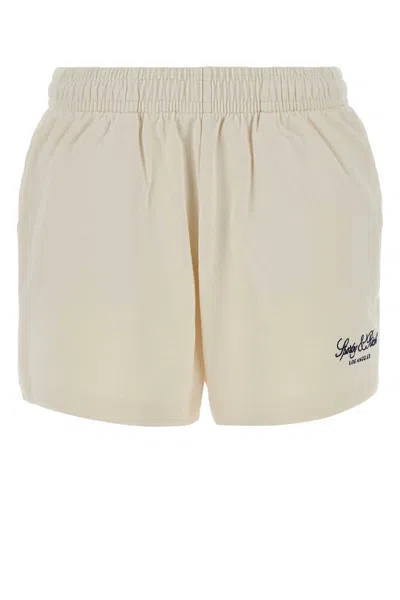 Sporty And Rich Off White Cotton Short In Neutral
