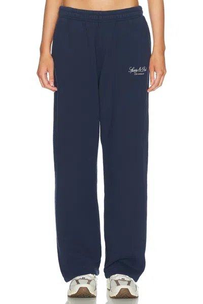 Sporty And Rich Vendome La Embroidered Wide Sweatpant In Blue