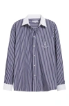 Sporty And Rich Sporty & Rich Vendome Oversize Cotton Poplin Button-up Shirt In Blue