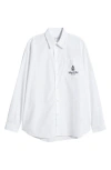 Sporty And Rich White Vendome Oversized Shirt In Open White