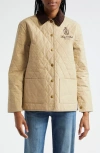 Sporty And Rich Sporty & Rich Vendome Quilted Cotton Jacket In Beige