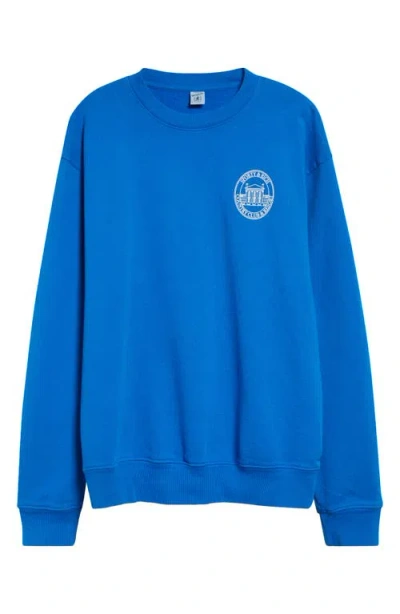 Sporty And Rich Sporty & Rich Vendome Resort Cotton Crewneck Sweatshirt In Paris Blue