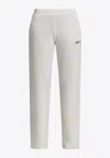Sporty And Rich Vendome Script Cashmere Track Pants In Cream