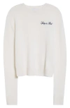 Sporty And Rich Sporty & Rich Vendome Script Cotton Crewneck Sweater In Cream