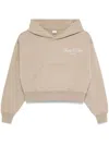 Sporty And Rich Vendome-script Cropped Hoodie In Neutrals