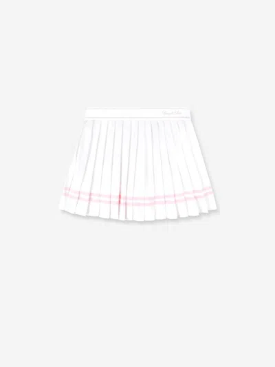 Sporty And Rich Sporty & Rich Vendome Script Pleated Mini Skirt In White