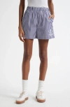 Sporty And Rich Sporty & Rich Vendome Stripe Embroidered Cotton Boxer Shorts In Blue