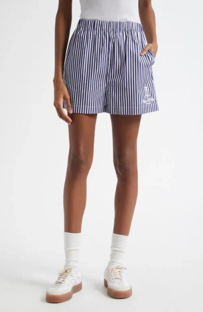 Sporty And Rich Sporty & Rich Vendome Stripe Embroidered Cotton Boxer Shorts
