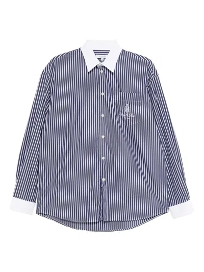 Sporty And Rich Vendome Striped Shirt In Blue