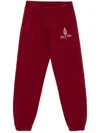 Sporty And Rich Vendome Embroidered Cotton Sweatpants In 红色