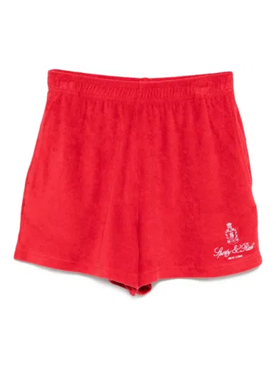 Sporty And Rich Vendome Terry Shorts In Red