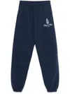 Sporty And Rich Vendome Embroidered Cotton-jersey Track Pants In Blau