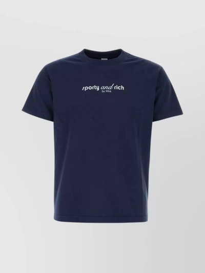 Sporty And Rich Versatile Crew Neck T-shirt In Blue