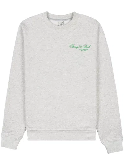 Sporty And Rich Villa Logo-print Sweatshirt In Grey