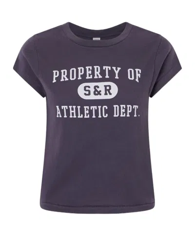 Sporty And Rich Printed Garment-dyed Cotton-jersey T-shirt In Purple