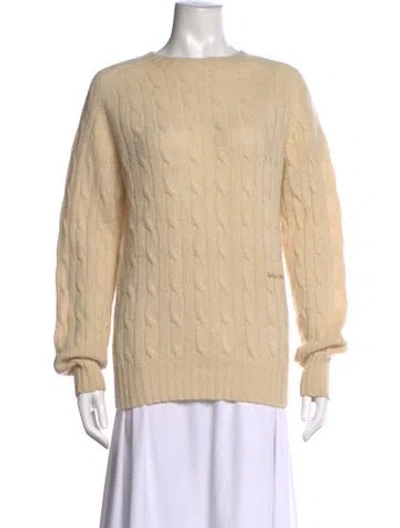 Pre-owned Sporty And Rich Virgin Wool Crew Neck Sweater In Neutrals